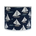 thumbnail image 1 of 30" Distressed White Candlestick Table Lamp With Navy Sailboat Shade, 1 of 8