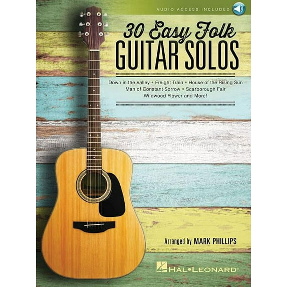 30 Easy Folk Guitar Solos (Paperback) by Hal Leonard Corp, Dr. Mark Phillips