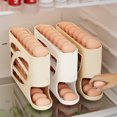 thumbnail image 1 of 30-Egg Automatic Rolling Egg Storage Rack for Kitchen, Multi-Layer Large Capacity Egg Organizer with Side Door Access, Automatic Egg Holder for Refrigerator and Countertop Use, 13*7*3in, White, 1 of 7