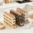 thumbnail image 1 of 30-Egg Rolling Egg Holder for Refrigerator, 4-Tier Automatic Egg Dispenser, Space-Saving Plastic Egg Storage Organizer for Fridge Shelf or Door, 1 of 6