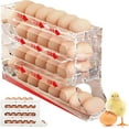 thumbnail image 1 of 30 Eggs Egg Holder for Fridge,4 Tiers Egg Container,Auto Rolling Fridge Egg Organizer for Refrigerator,Space-Saving Egg Dispenser Holder,Fridge Egg Rack Large Capacity Egg Dispenser(White), 1 of 5
