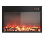 30" Electric Fireplace Insert with Remote Control, 4700 BTU Fireplace Heater for TV Stand, Realistic 3D Flame Effect, Adjustable Heat, 8H Timer, Digital Display, Overheat Protection,Black