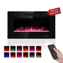 Electactic 30“ Indoor Electric Fireplace Ultra Thin Fireplace, Wall Mounted Recessed Fireplace with Remove Control &Timer, 12 Colors,750W/1500W