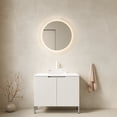 thumbnail image 1 of 30" Elegant Compact Freestanding Cabinet, Bathroom Storage Unit with Soft Close Door, Modern Small Bathroom Vanity with Ceramic Sink for Bathroom, Transparent,White, 1 of 7