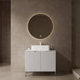 thumbnail image 1 of 30" Elegant Compact Freestanding Cabinet, Bathroom Storage Unit with Soft Close Door, Modern Small Bathroom Vanity with Ceramic Sink for Bathroom, White, 1 of 7