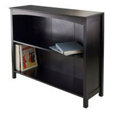 30” Espresso Black Storage Shelf or Bookcase with Three Tier Wide