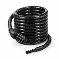 30-FT Coiled Bicycle Cable Lock, 3/8 Inch Weatherproof Resettable ...