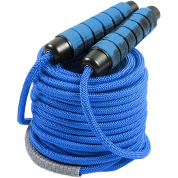 30 FT Long Jump Rope for Kids Adults,Double Dutch Rope,Adjustable Skipping Ropes with High-strength Nylon Braided Core,360Rotation Not Entangled,Long Enough 6-10 Jumpers.Blue