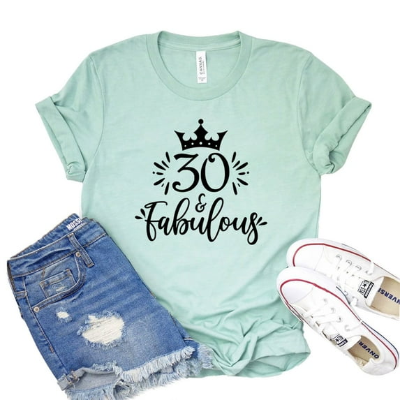 30 & Fabulous T-shirt Women's B-day Tee Thirty Af Shirt Gift For Bestie Vintage 1991 Tshirt Birthday Trip Shirts