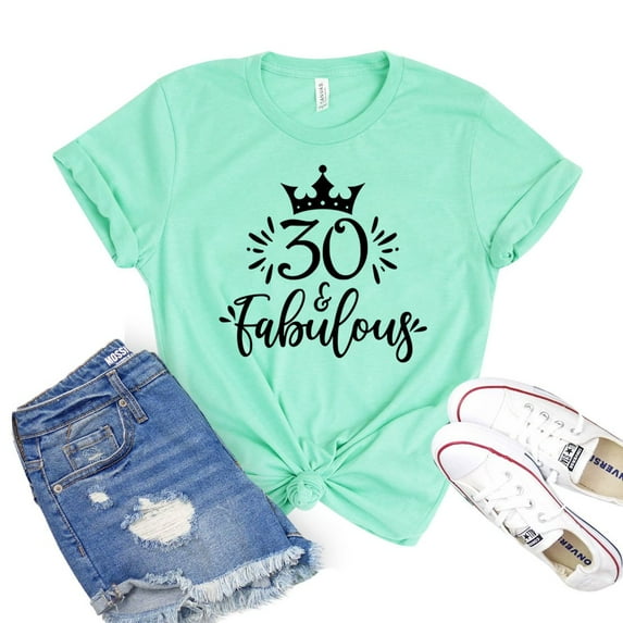30 & Fabulous T-shirt Women's B-day Tee Thirty Af Shirt Gift For Bestie Vintage 1991 Tshirt Birthday Trip Shirts