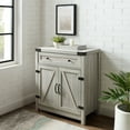 thumbnail image 1 of 30" Farmhouse Barn Door Accent Cabinet in Stone Gray, 1 of 11
