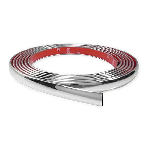 30 Feet Chrome Finish 5/8 Inches Auto Body Molding Trim and Wheel Well Trim