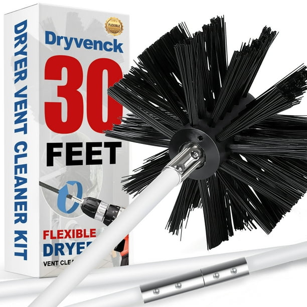 30 Feet Dryer Vent Cleaner Kit Flexible Lint Brush with Drill