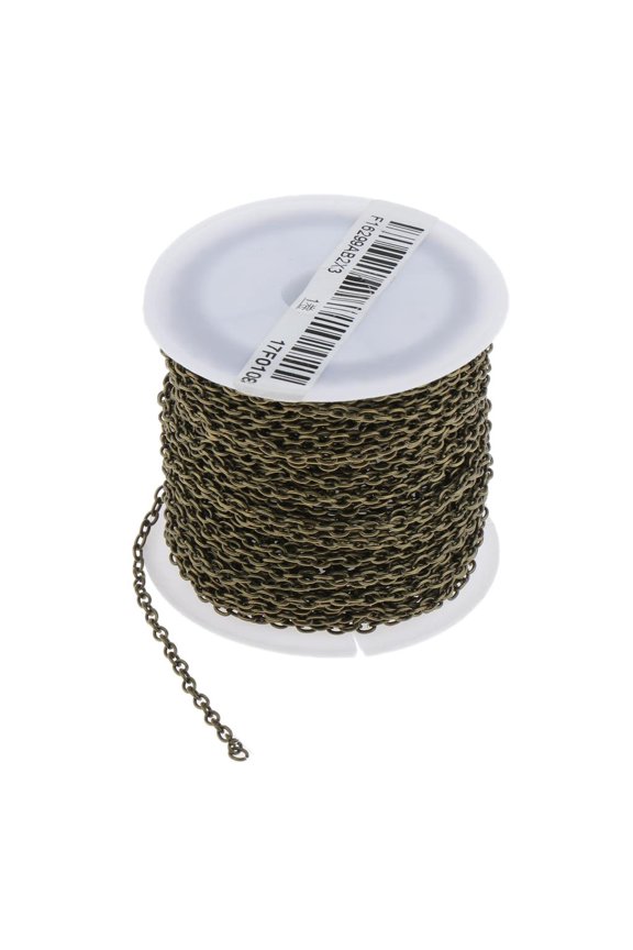30 Feet Metal Cable Chain in Bulk for Necklace Jewelry Accessories DIY Making 2x3mm Bronze