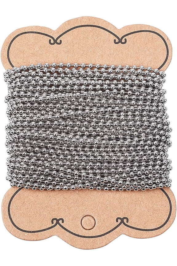 30 Feet Soldered 304 Stainless Steel Ball Chain Link Decorative Chains for Pendant Necklace DIY Making 2.5mm diy