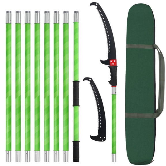 30 Feet Tree Pole Pruner Manual Branches Trimmer Tree Branch Garden Tools Loppers Hand Pole Saws Extendable Height Adjustable System for Sawing and Shearing