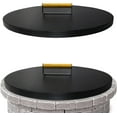 thumbnail image 1 of Steel - Firepit Lid – 30in 2mm Rust Resistant Powder Coated Carbon Steel Fire Pit Cover Round With 1 Ergonomic Wooden Handles - Compatible for Fire Pit Inside Dia Up to 28", 1 of 9