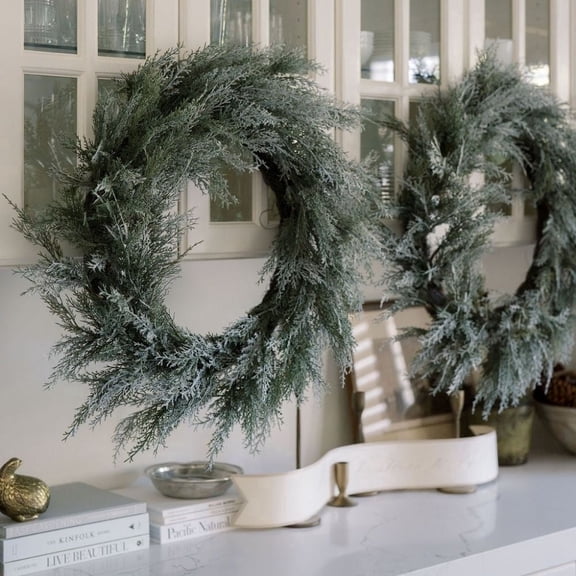CG Hunter Cedar Flocked 30 Inch Wreath, 1 Count