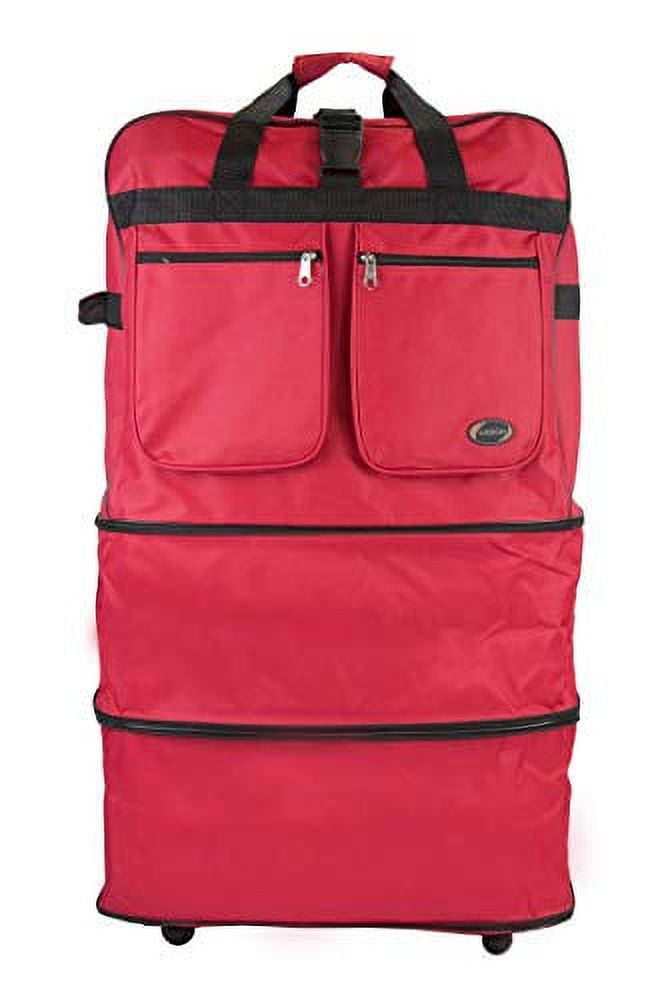 30" Foldable Rolling Duffel Bag, Red
