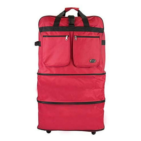30" Foldable Rolling Duffel Bag, Red
