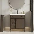 thumbnail image 1 of 30" Freestanding Bathroom Vanity with Ceramic Sink Top, Faucet, Classic Squared Legs, 1 of 9