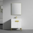 thumbnail image 1 of 30" Freestanding Bathroom Vanity with Sink & Mirror- Brush Gold Hardware - Matte White, 1 of 8