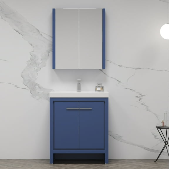 30" Freestanding Bathroom Vanity with Sink - Navy Blue