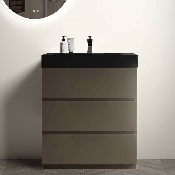 30" Freestanding Vanity | 20% Extra Storage | E1 Grade Eco - friendly Boards | Resolves Countertop Mess