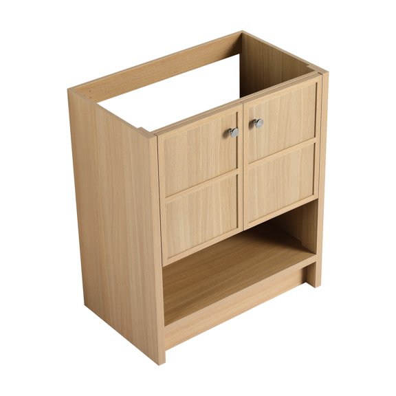 30" Freestanding Vanity in Bathroom Space | Soft Close Function, Suitable for Bathroom Storage Organization | Oak - Colored Plywood Material | Quick and Simple Assembly, Arranges Bathroom