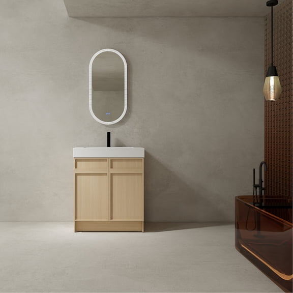 30" Freestanding Vanity with Ergonomic Design & Adjustable Shelves / Enjoy Extra Space in Your Bathroom