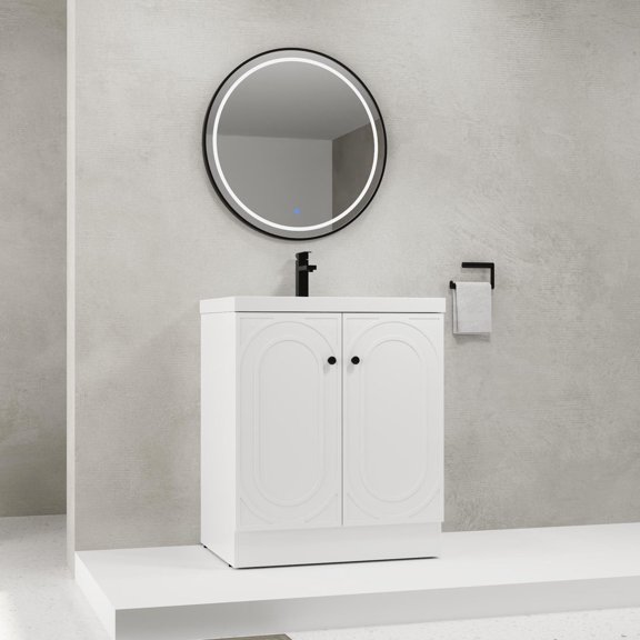 30" Freestanding Vanity with Resin Sink and High-Quality Plywood / Ensure Long-Lasting Use in Bathroom