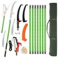 thumbnail image 1 of 30 Ft Manual Pole Saw, Extendable Tree Pruner Blade and Scissors Set with Fiberglass Handles, Long Branch Pruner Retractable for Backyard and Garden, Bush Cutting and Pruning of Palm Trees, Green, 1 of 9
