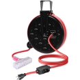 30 Ft Retractable Extension Cord Reel,16AWG/3C SJTW Power Cord with 3