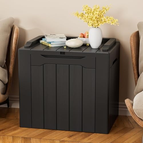 30 Gal Plastic Storage Bins with Lid Stackable Box Organizers for Living Room, Office, Dorm, 1 Pack, Black