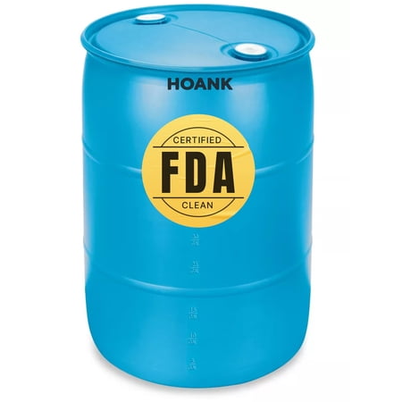 30 Gallon Blue Water Barrel | Solid Mold |2 Inch Bung Holes, Good for Long Term Drinking Water Use | BPA Free. MADE IN USA