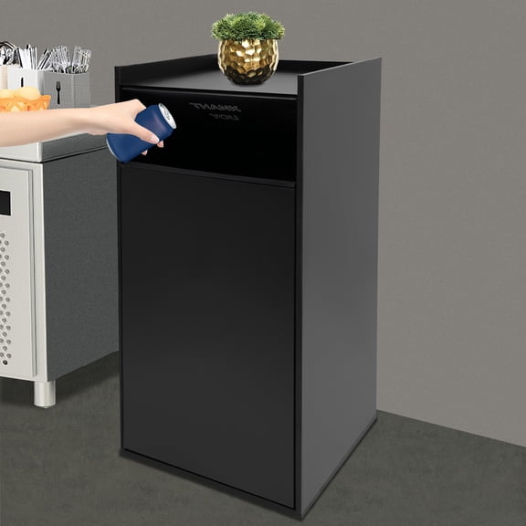 30 Gallon Commercial Trash Can for Restaurant & Food Court  Durable EcoFriendly Ecological Board Receptacle with Swing Door, Easy Clean & Large Capacity