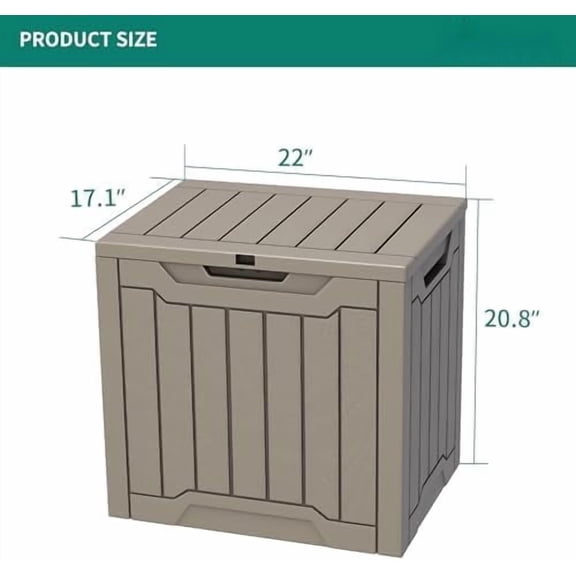 30 Gallon Deck Box Outdoor Storage Box, Waterproof Resin Package Delivery and Storage Box with Lockable Lid for Patio Furniture Cushions, Pool Accessories, Garden Tools, Brown