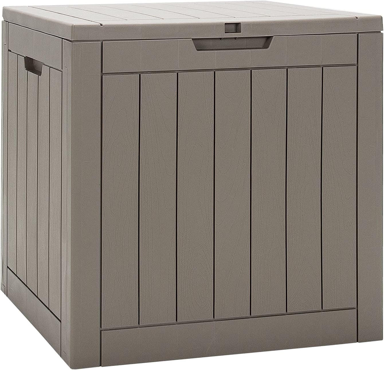 30 Gallon Deck Box, Patio Cubby Storage Chest With Lockable Lid & Built
