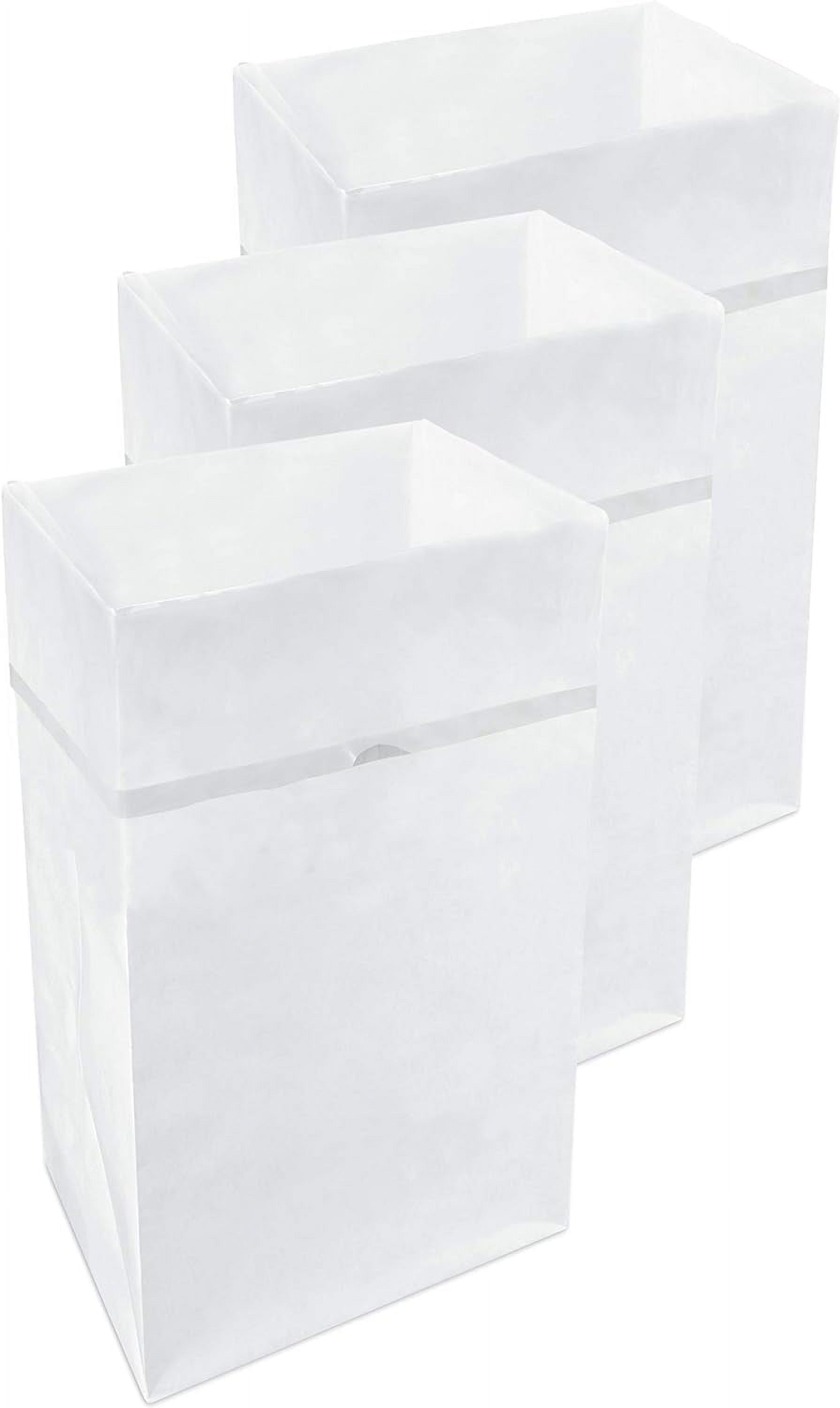 16-Pack 13 Gallon Disposable Trash Cans - Collapsible Recycled Cardboard Garbage Bins For Parties, Camping, Events (White)
