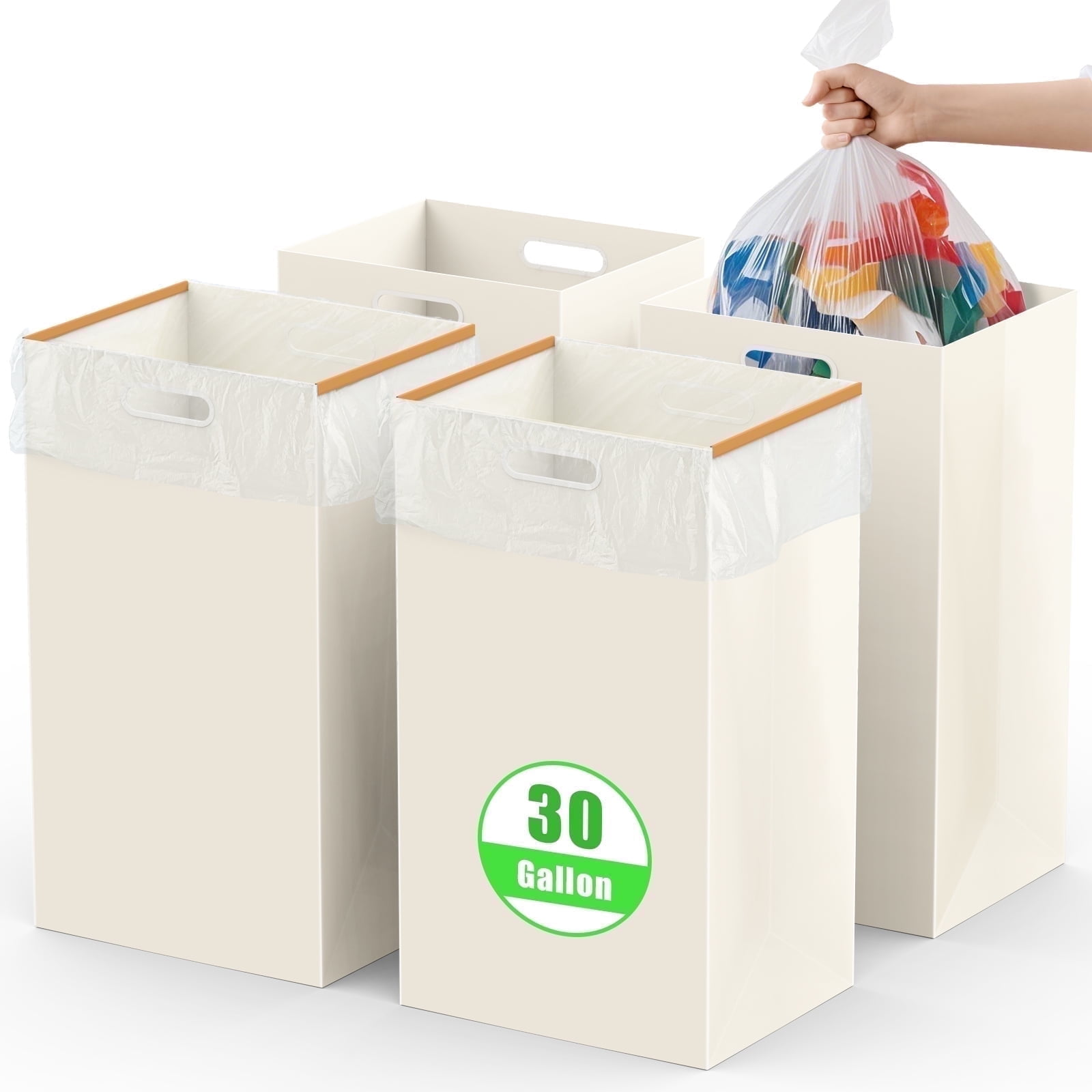 BlissBox 30 Gallon Disposable Trash Cans , 4 Pack Extra Large