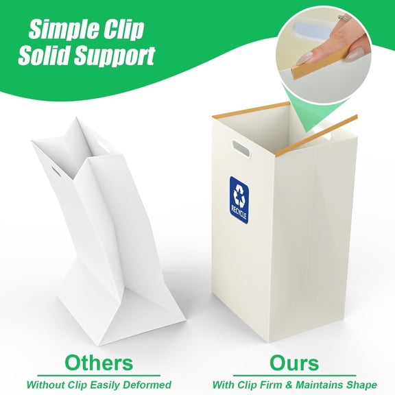 30 Gallon Disposable Trash Cans with Built-in Handles, 4 Pack Extra Large Portable Trash Can, Waterproof Layer Reusable Garbage Can, Recycling Bins, Extra-Thick Recycled Cardboard, Perfect for Partie