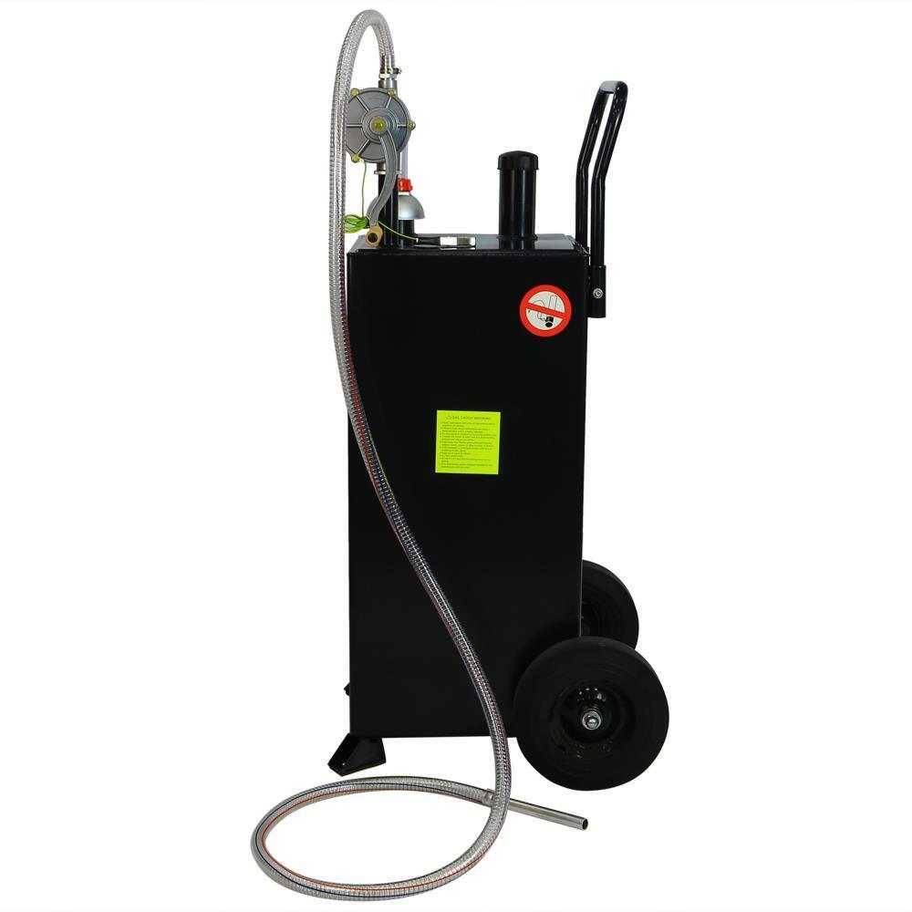 30 Gallon Gas Caddy Fuel Diesel Oil Transfer Tank, 2Wheels Portable with Pump