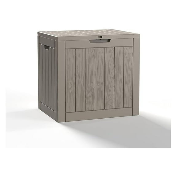 30 Gallon Outdoor Storage Box - Deck Box Container for Patio, Pool, and Garden-Waterproof and UV Resistant Resin,Lockable (Grey)