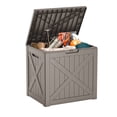 thumbnail image 1 of EasyUp 32 Gallon Resin Deck Box, Lockable Patio Outdoor Storage Box for Furniture, Garden Tools and Tools Storage, Waterproof Outside Storage Boxes, 1 of 8