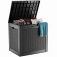 thumbnail image 1 of EASY UP 30 Gallon Resin Deck Box, Lockable Patio Outdoor Storage Box for Furniture, Garden Tools and Tools Storage, Waterproof Outside Storage Boxes.Father's Day Gift, 1 of 7