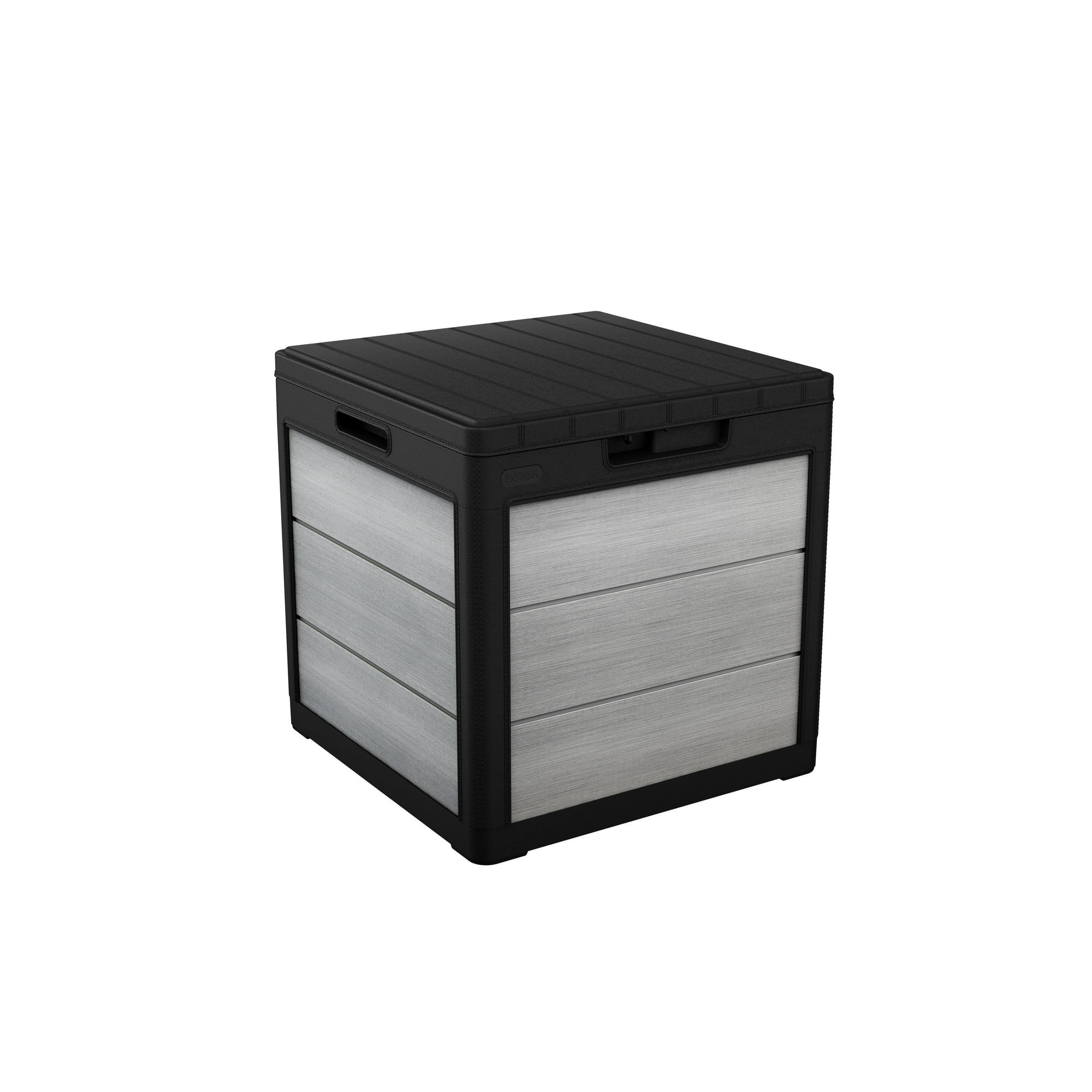 Keter 30 Gallon Gray and Black Lockable Resin Deck Box