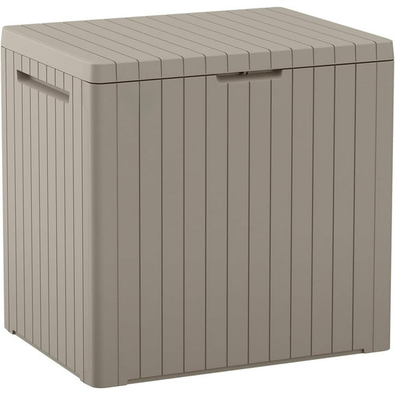 30 Gallon Resin Outdoor Storage Box and Patio Furniture Side Table for Pool and Garden Accessories