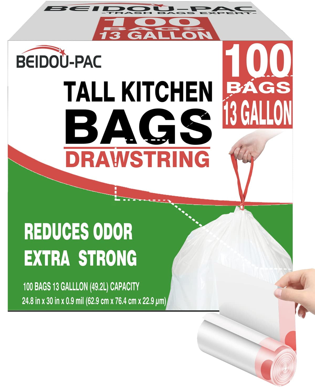 Victoria Bay 30 Gallon Clear Trash Bags - 30x37 Inch, 10 Micron Thick, 500 Count Case