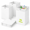 Withe Trush 30 Gallon White Collapsible Disposable Trash Cans 4 Pack, Portable Pop ...