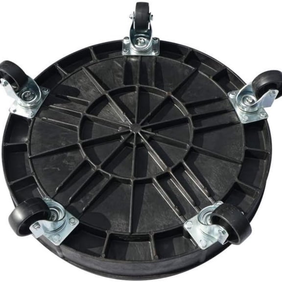 30 Gallon and 55 Gallon Heavy Duty Plastic Drum Dolly  Durable Plastic Drum Cart 900 lb. Capacity- Barrel Dolly with 5 Swivel Casters Wheel,Black